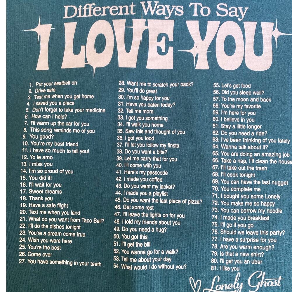 Lonely Ghost Want To Go For A Walk Hoodie Different Ways To Say I Love You XXL - Picture 2 of 7